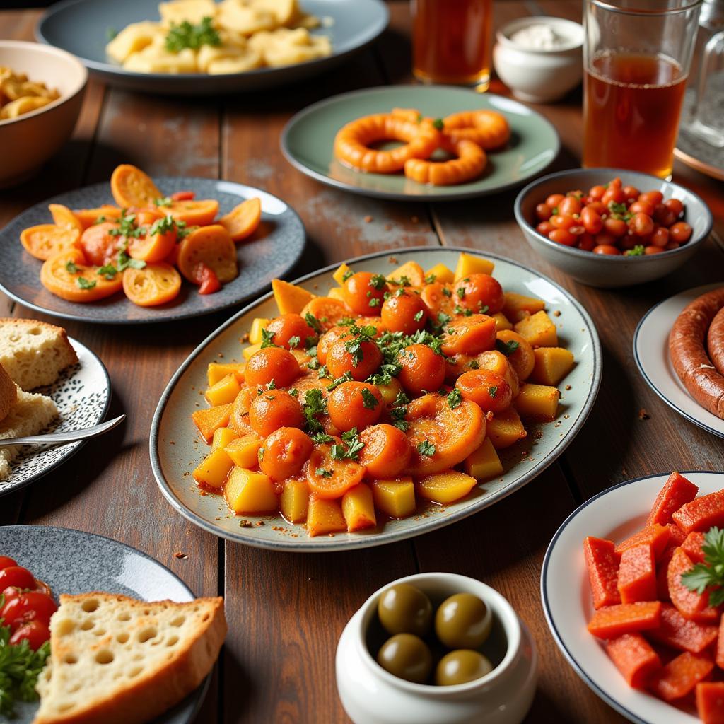 Delicious Spread of Spanish Tapas