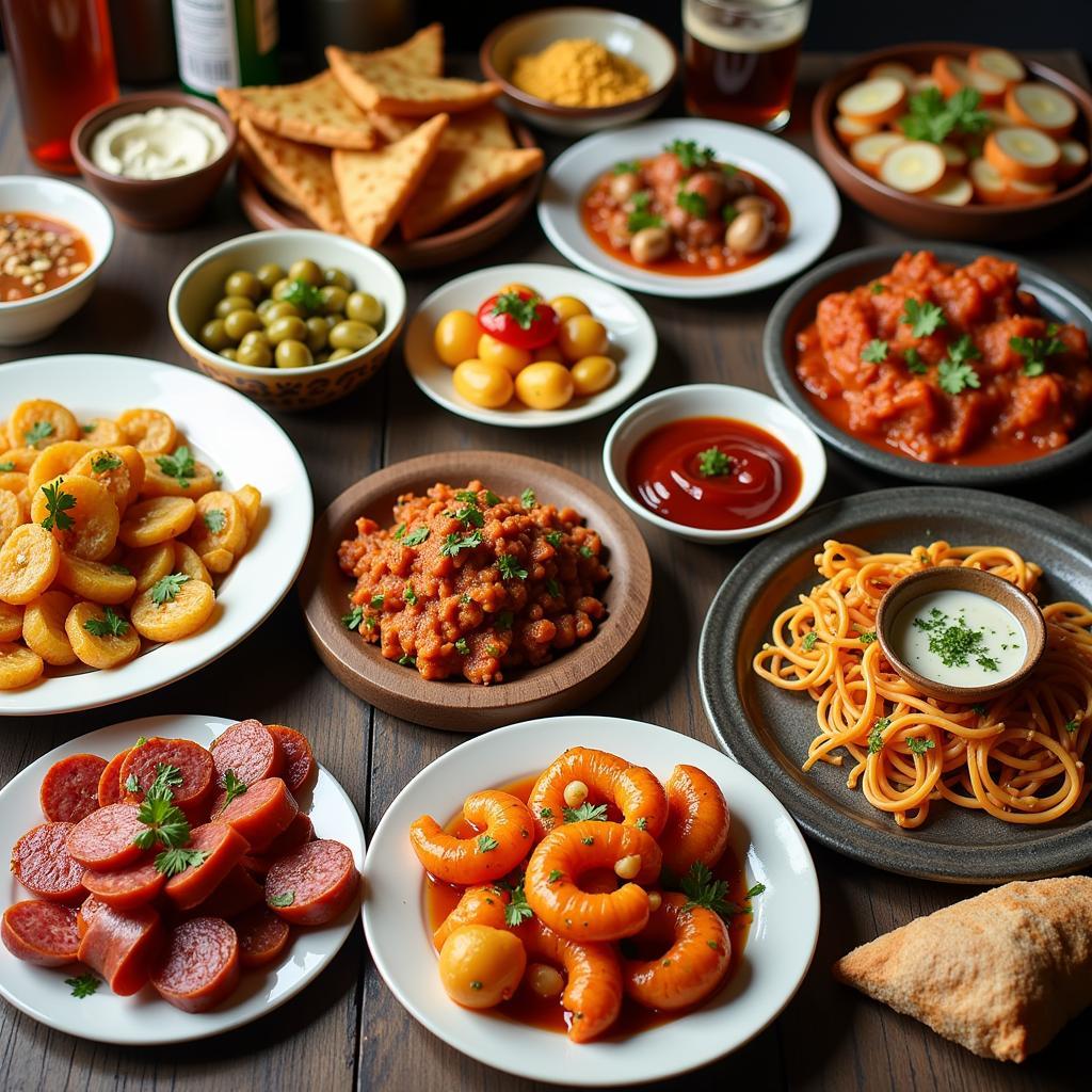 A Colorful Spread of Spanish Tapas