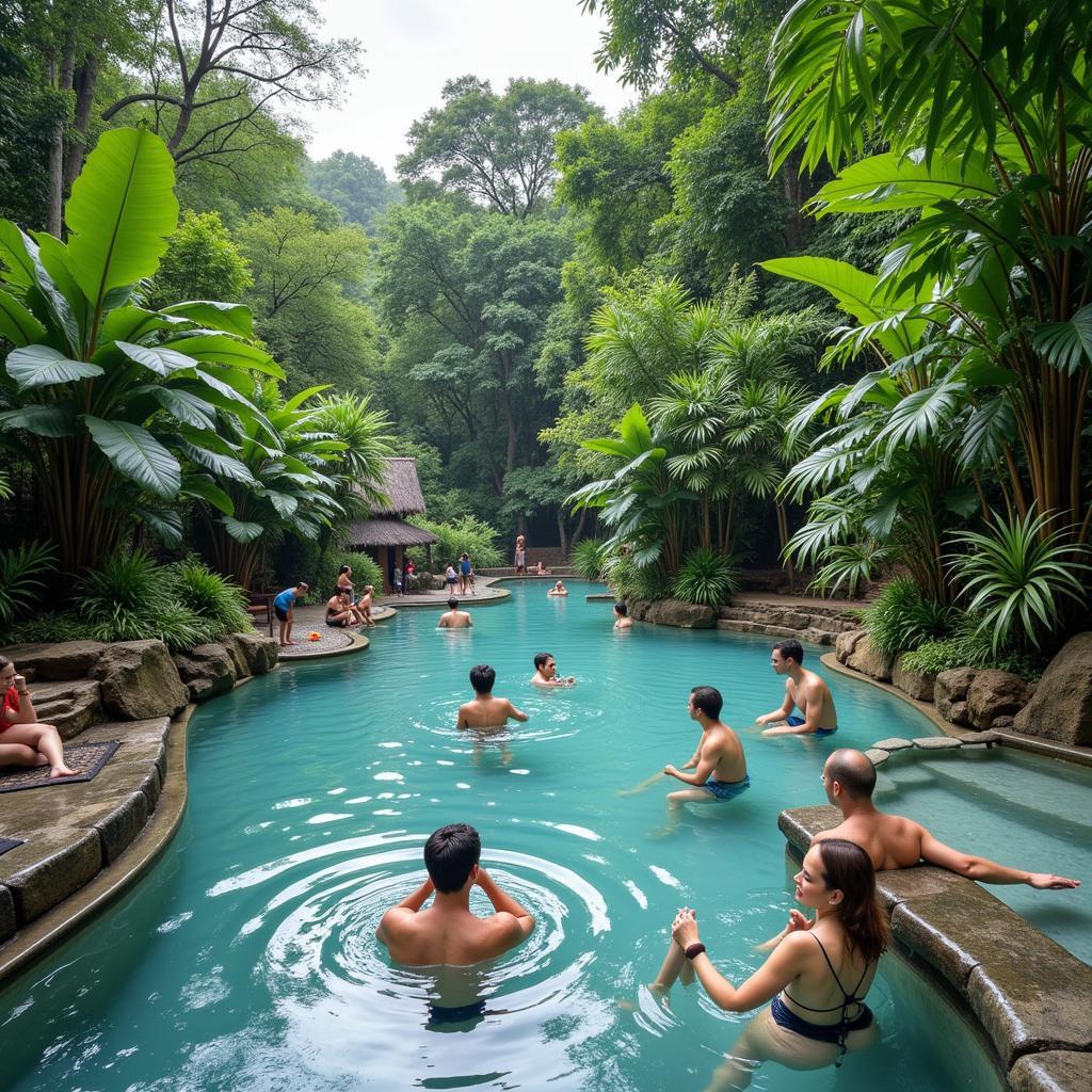 Relaxing at Sungai Klah Hot Springs