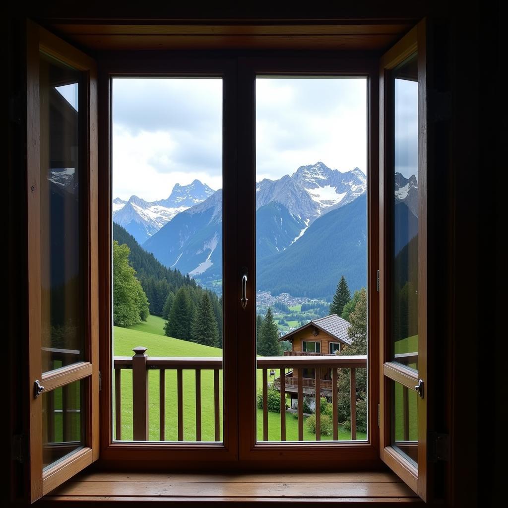 Scenic View from a Swiss Chalet Homestay