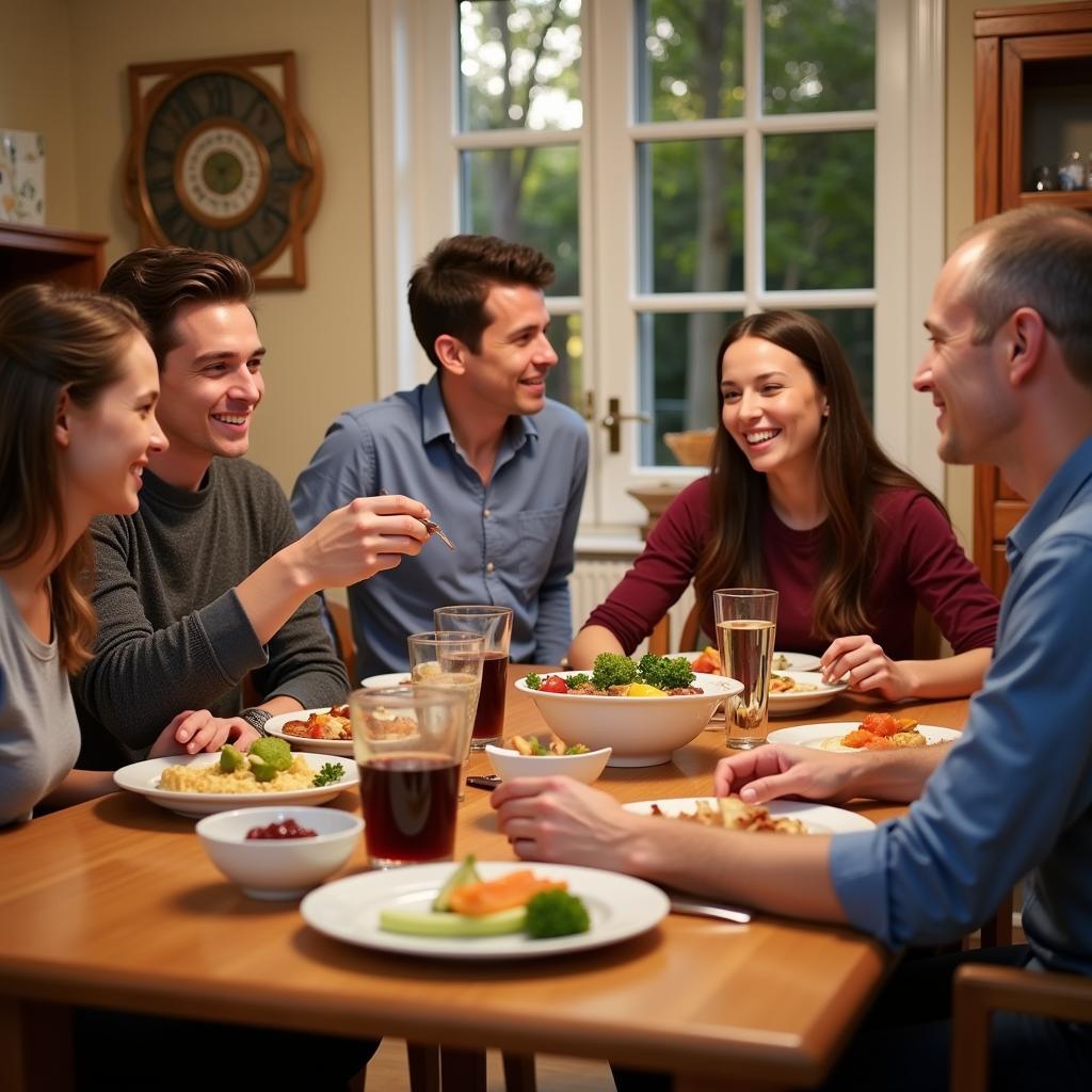 Enjoying Dinner with a Host Family in Sydney