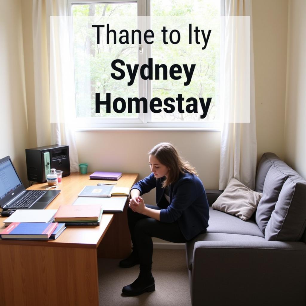 Homestay student studying in their room in Sydney