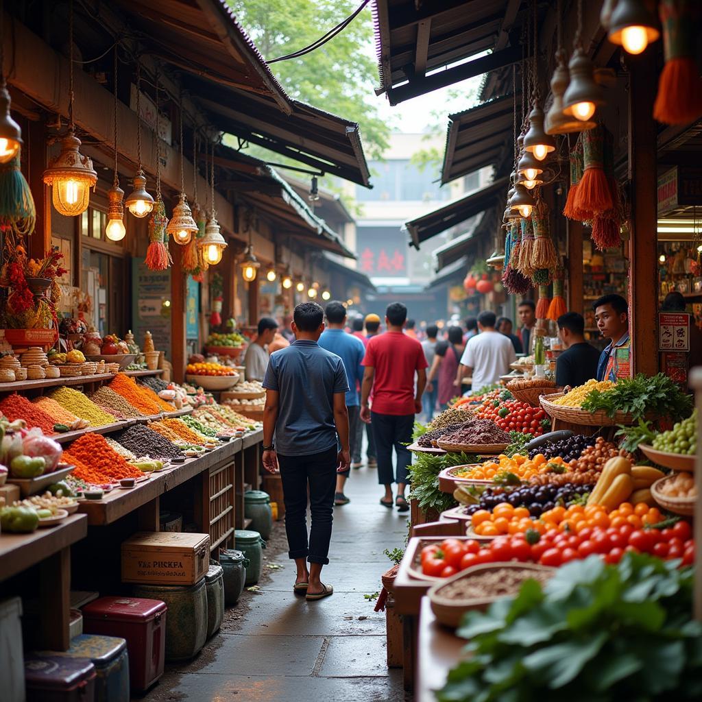 Exploring the bustling local market in Taman Pinggiran Cyber