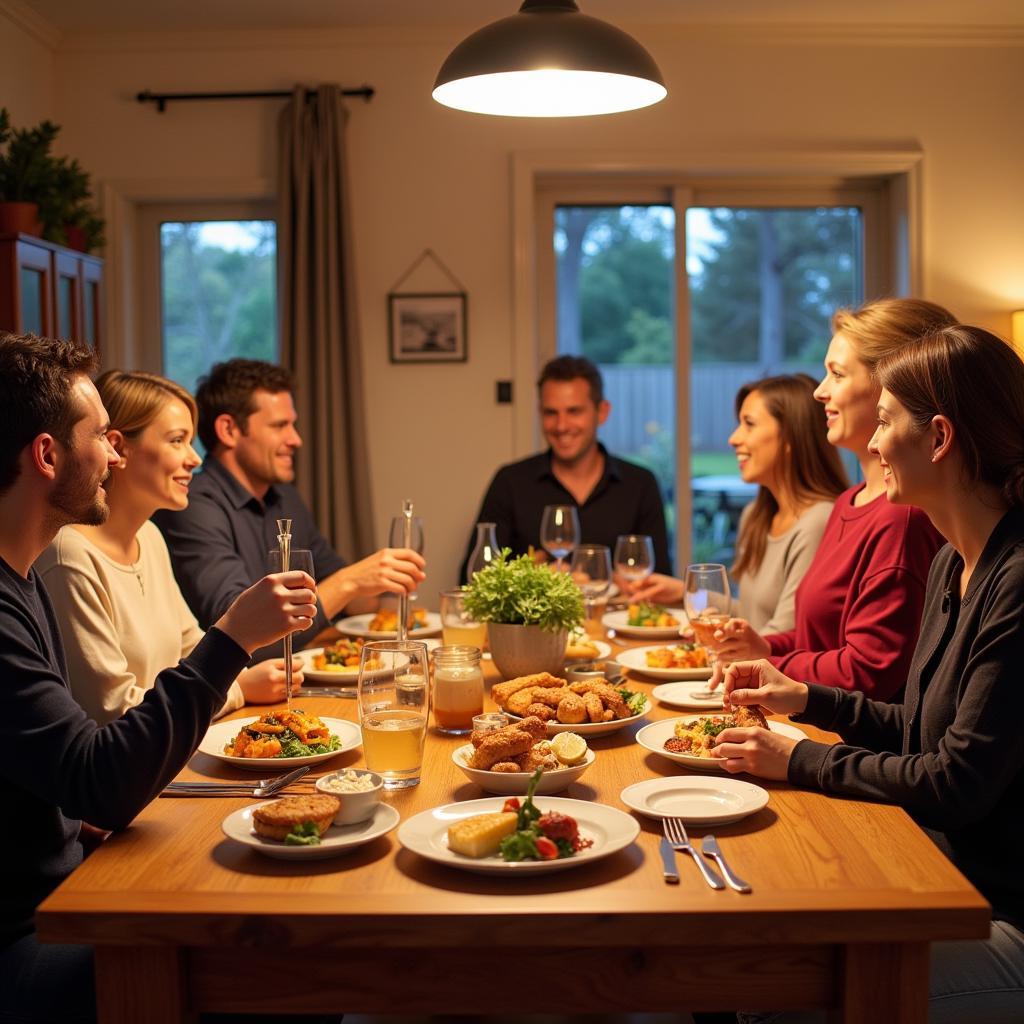 Tasmanian Homestay Family Dinner