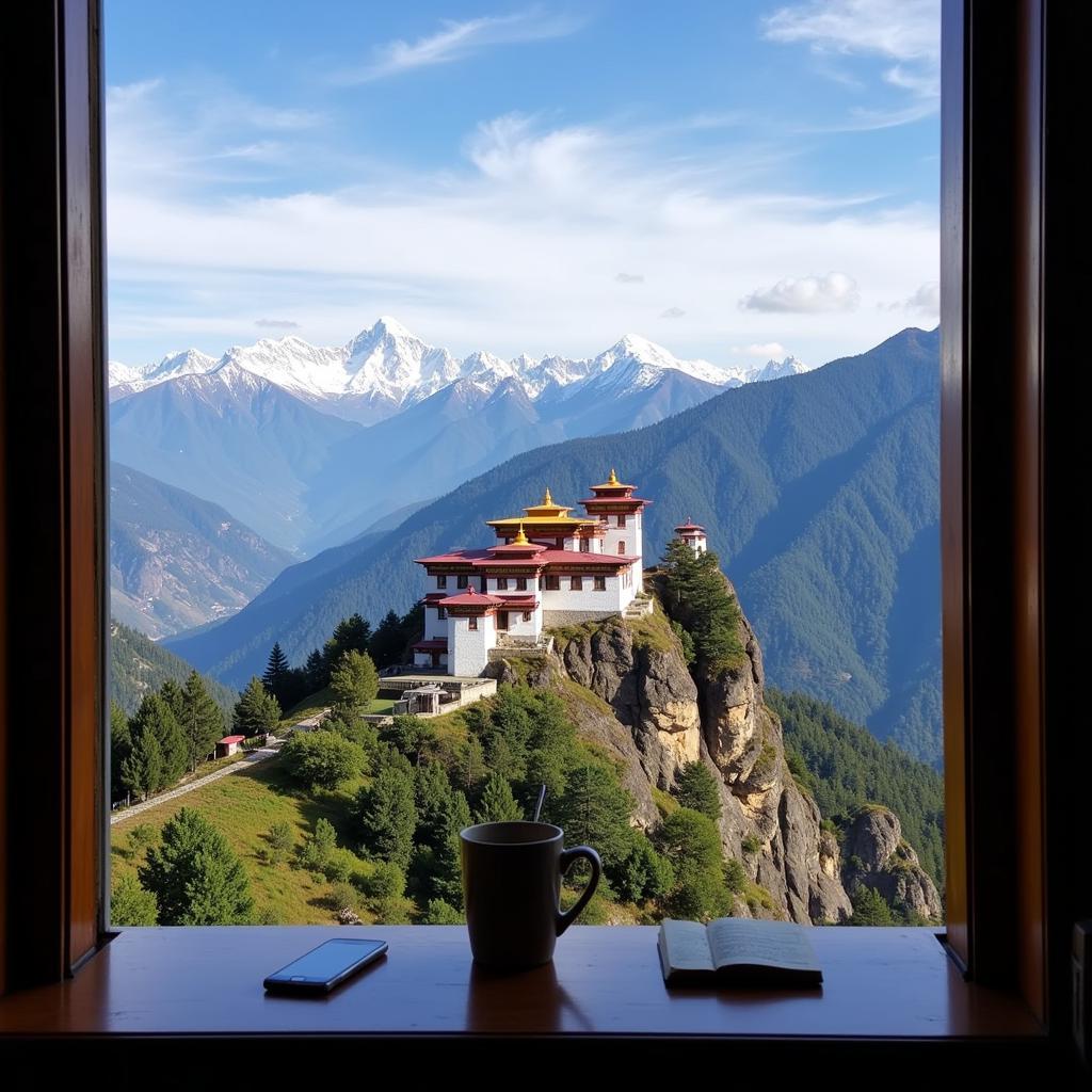 View of Tawang Monastery from a Homestay