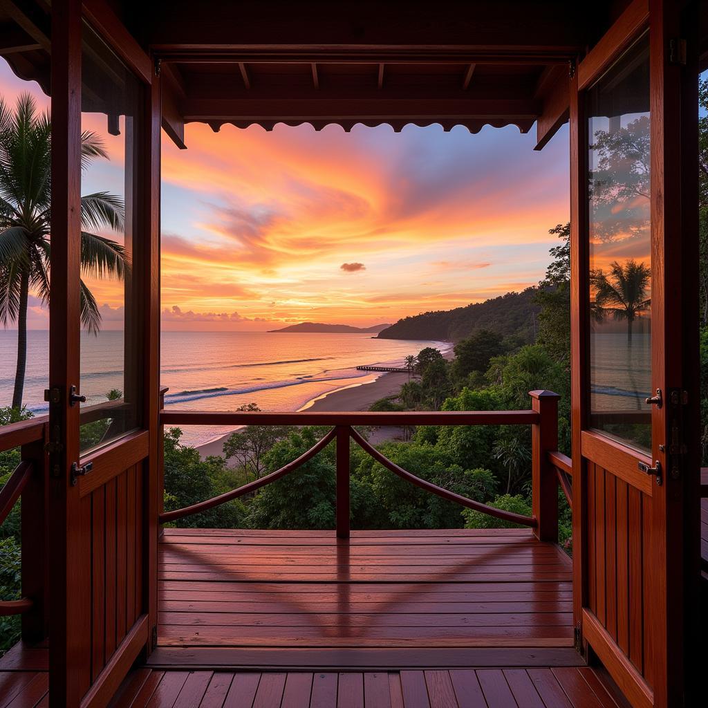 Sunrise view from a Terengganu beach homestay