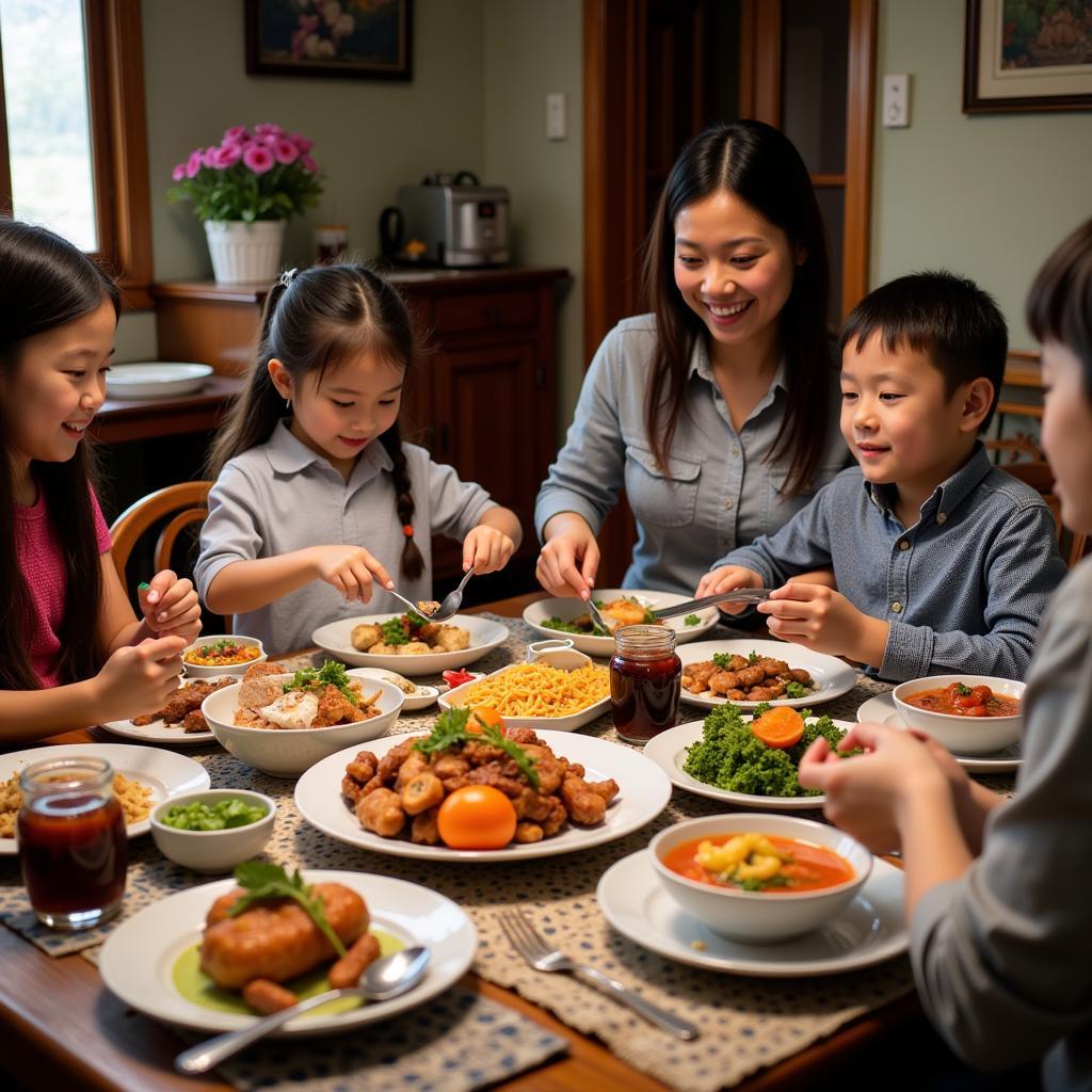 Thung Nai Homestay Family Meal