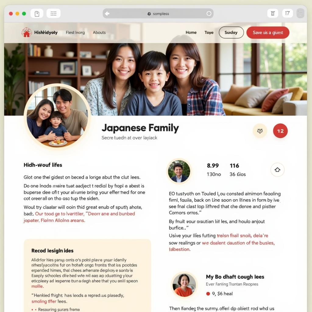 An example of a host family profile showcasing their interests, family members, and home environment.