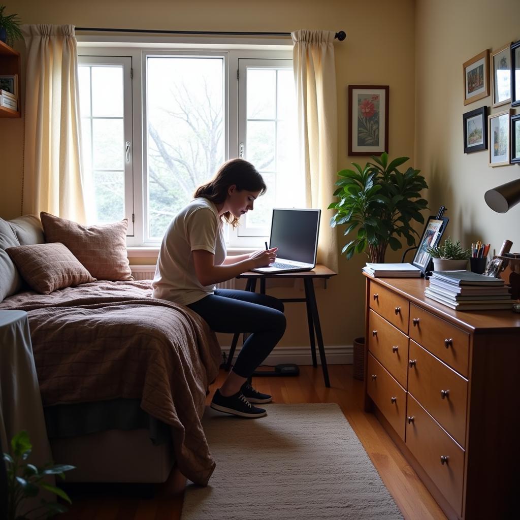 Toronto Homestay Student Studying