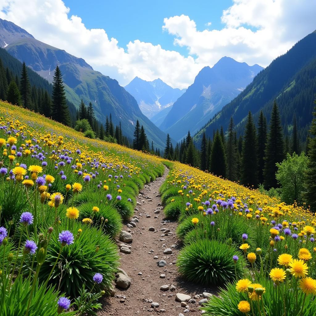 Trekking through Valley of Flowers after a comfortable stay at a nearby homestay