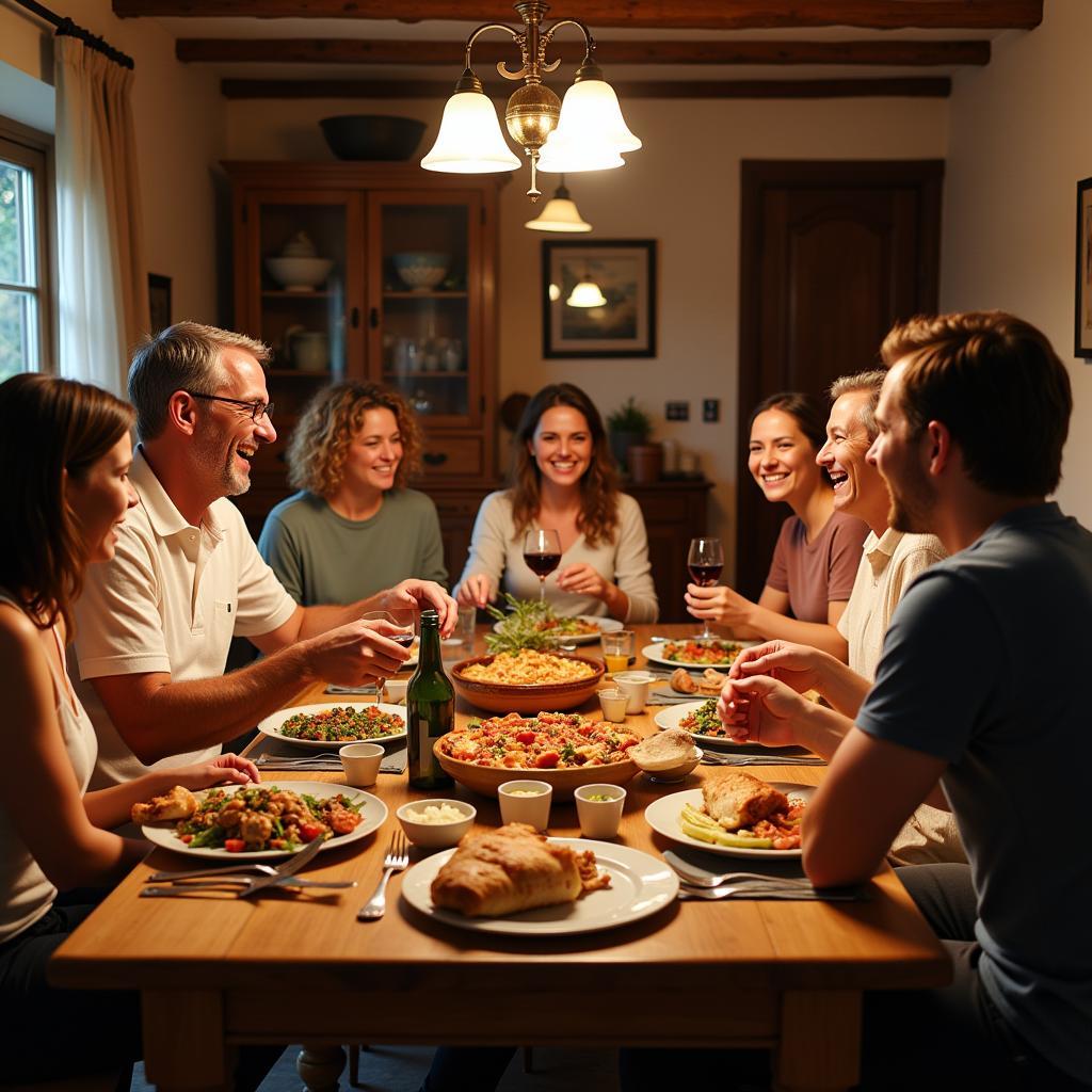 Tuscan Homestay Family Dinner