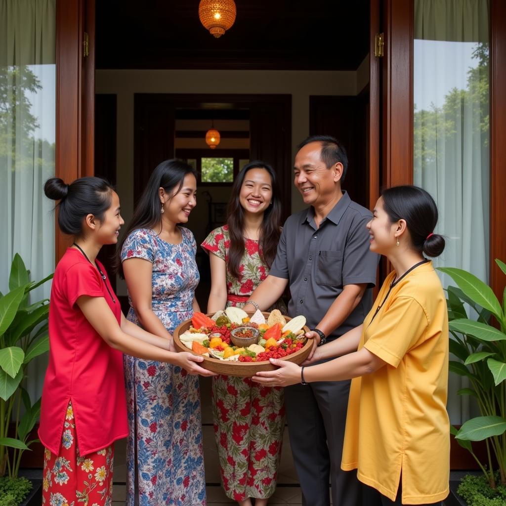 Balinese Family Welcoming Guests