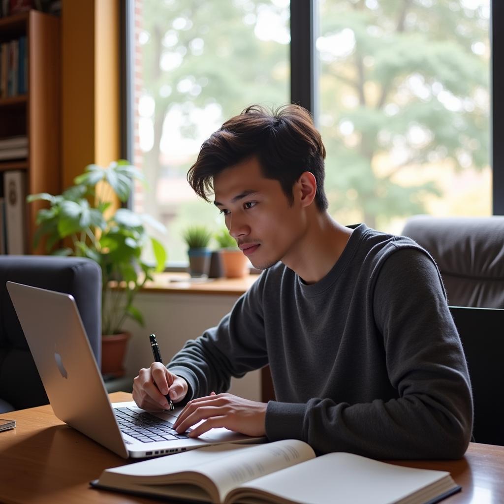 Vancouver Homestay Student Studying