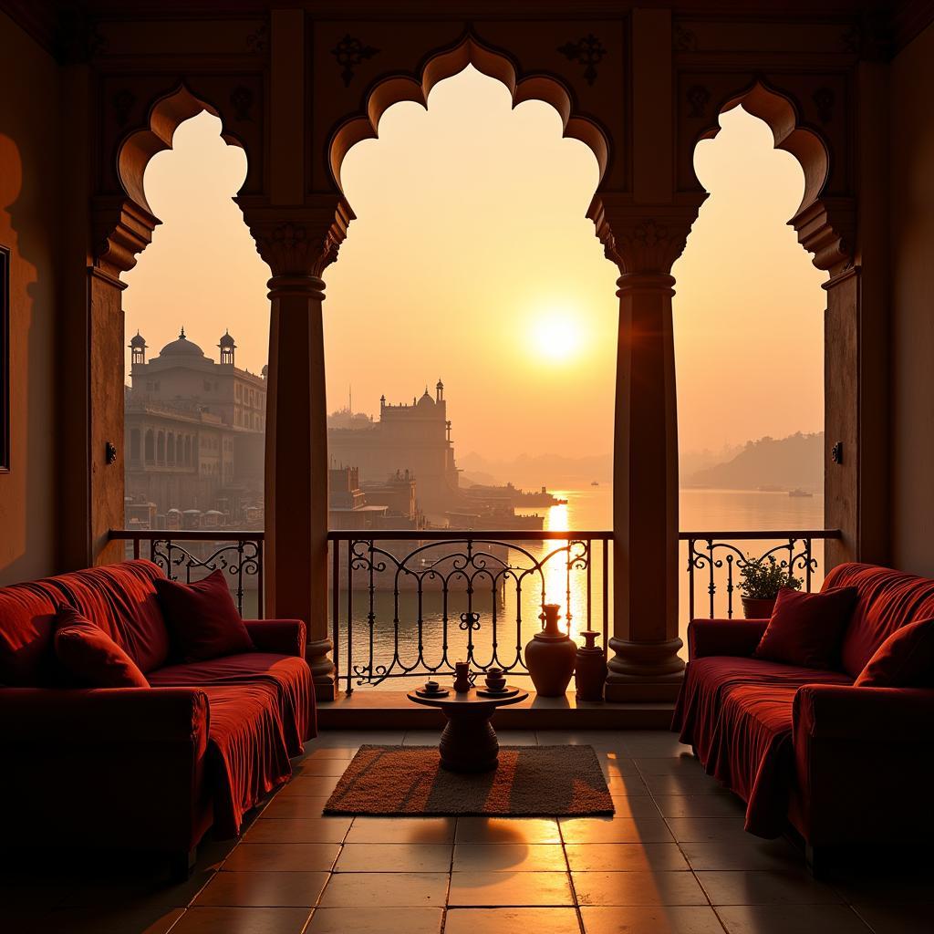 Varanasi homestay overlooking the ghats at sunrise