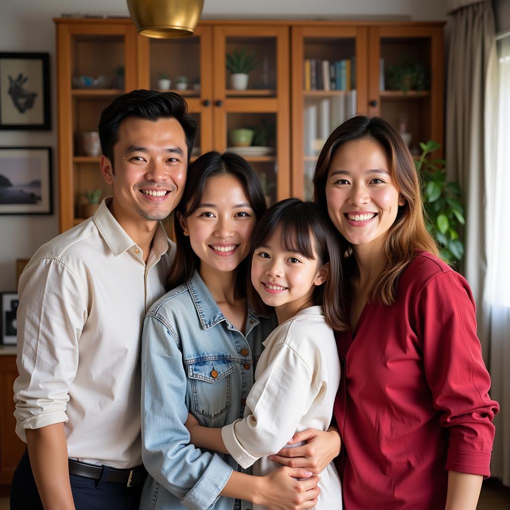 Vietnamese Family in a Homestay