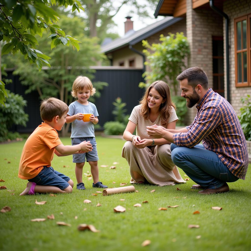 Family enjoying their stay at a Wayanad homestay