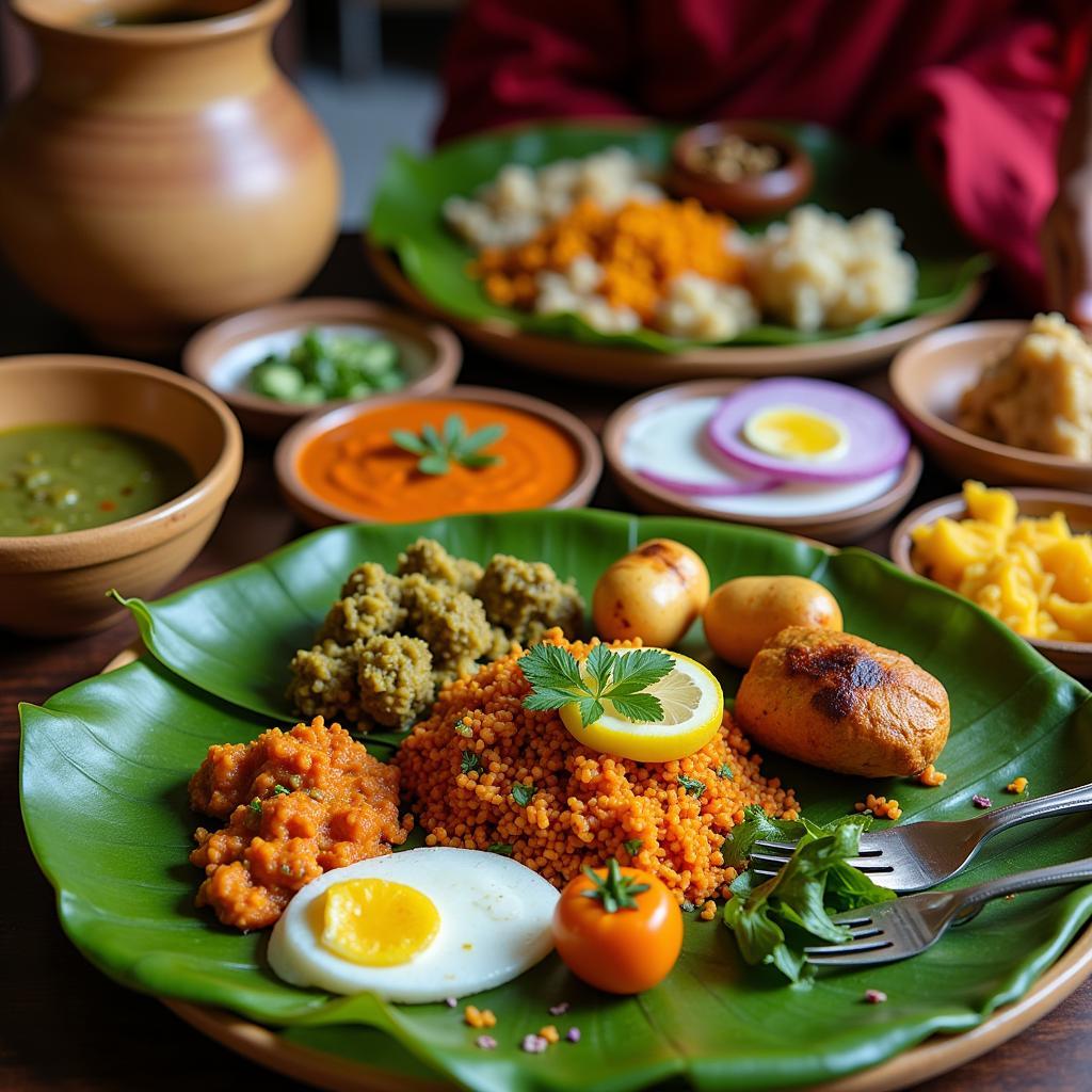 Traditional Kerala Meal at a Wayanad Homestay