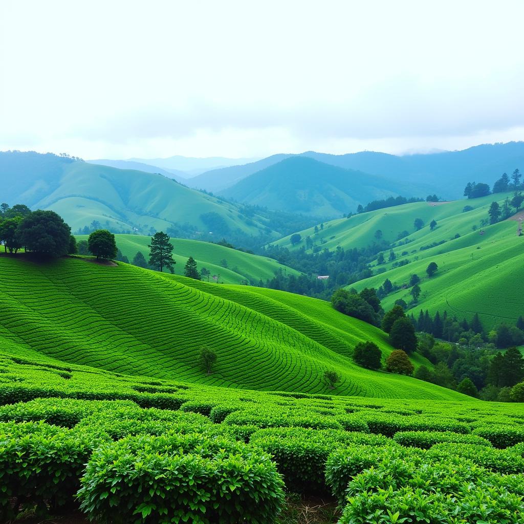 View from a Wayanad tea plantation