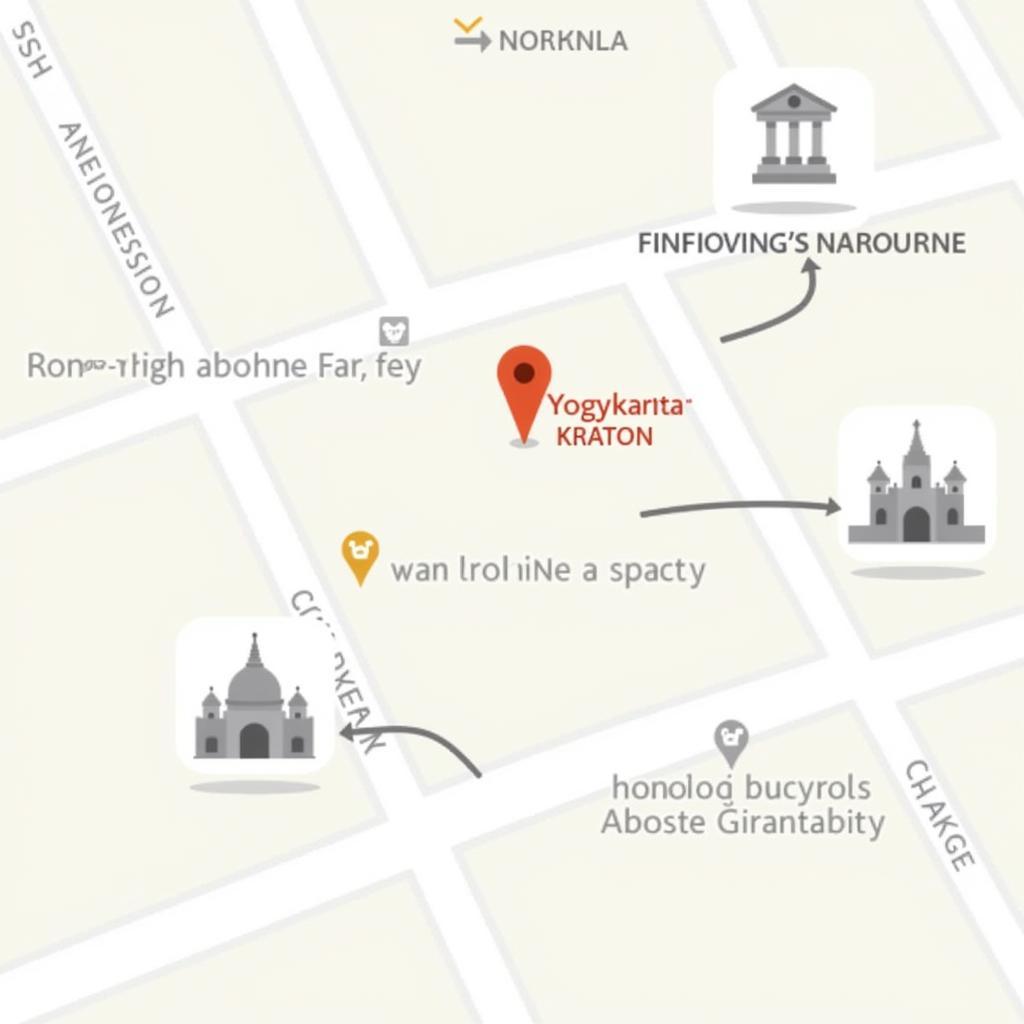 Map showing the central location of the homestay in Yogyakarta