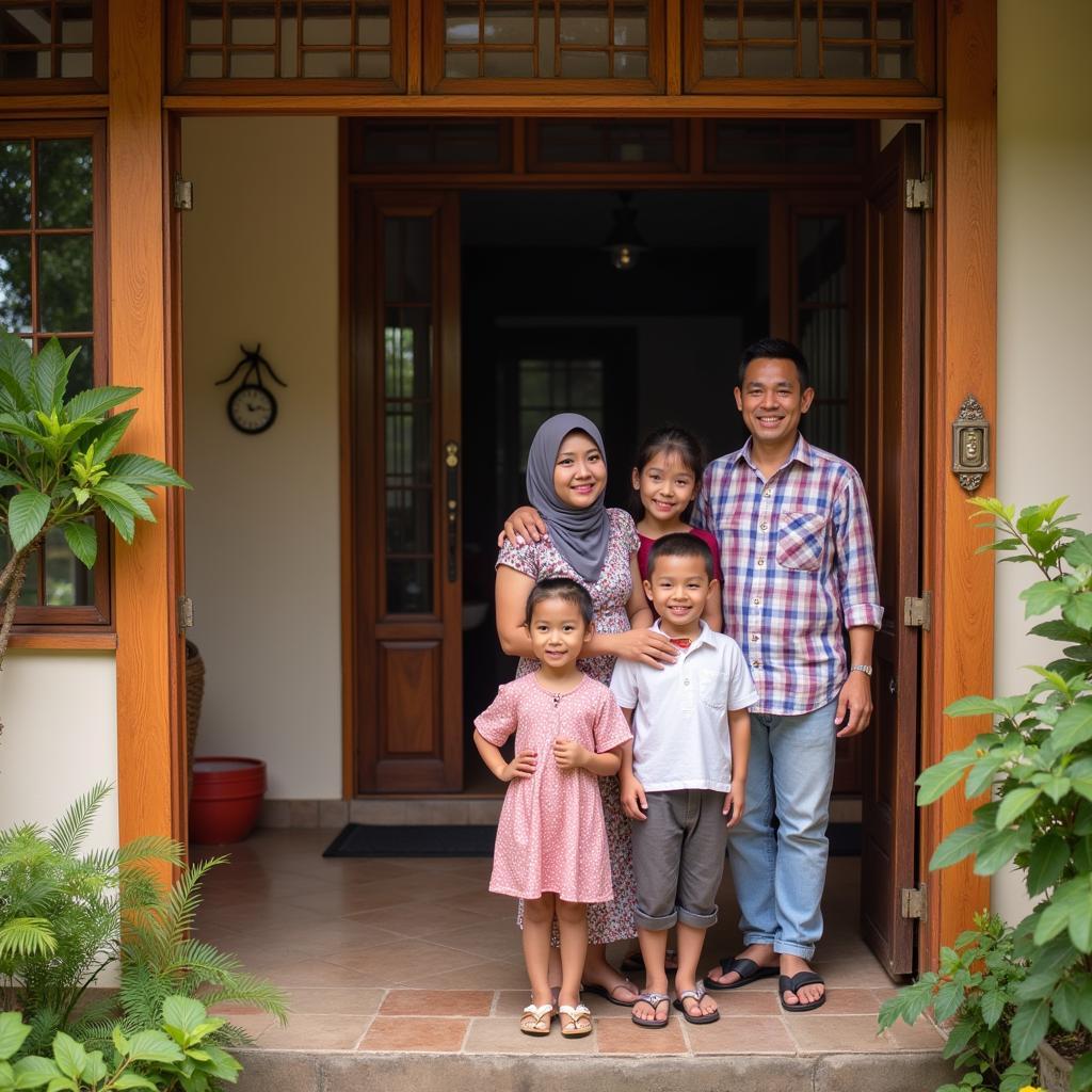 Malaysian Family Welcoming Guests at their Homestay in Air Molek