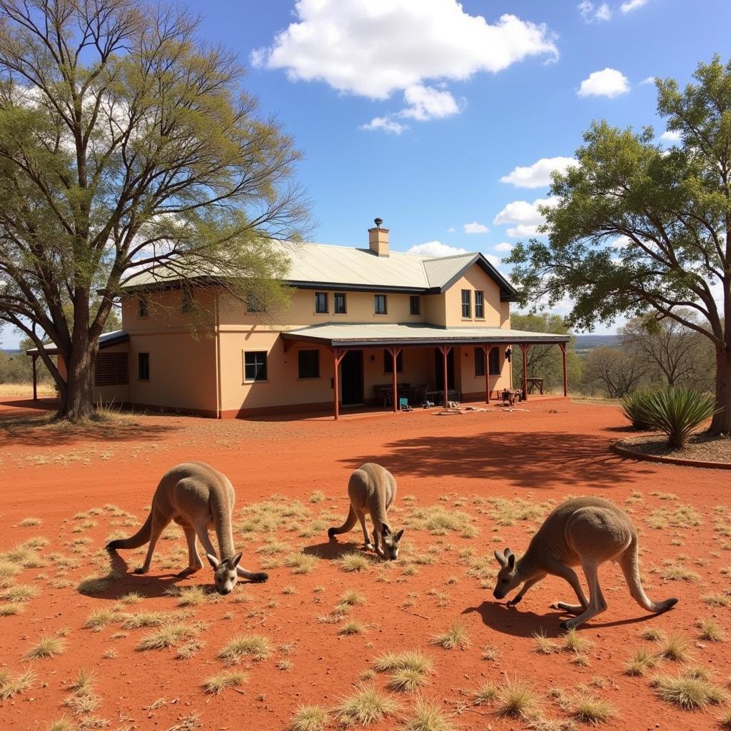 Encountering Kangaroos Near Alice Springs Homestay