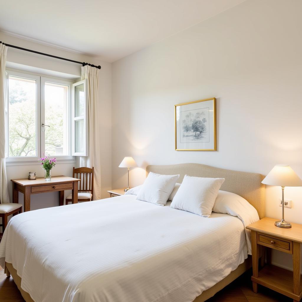 A bright and airy bedroom in an Amalfi Coast homestay.