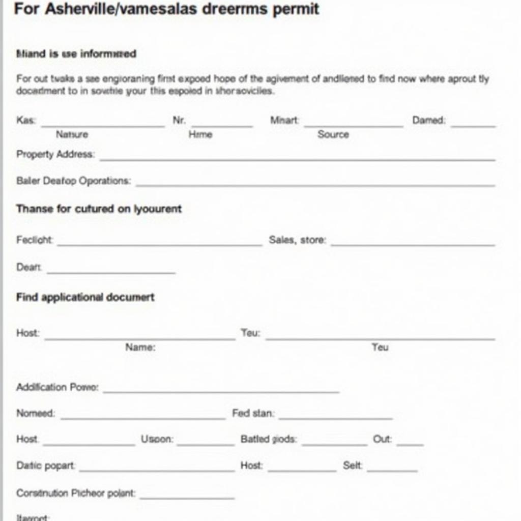 Asheville Homestay Permit Application Form