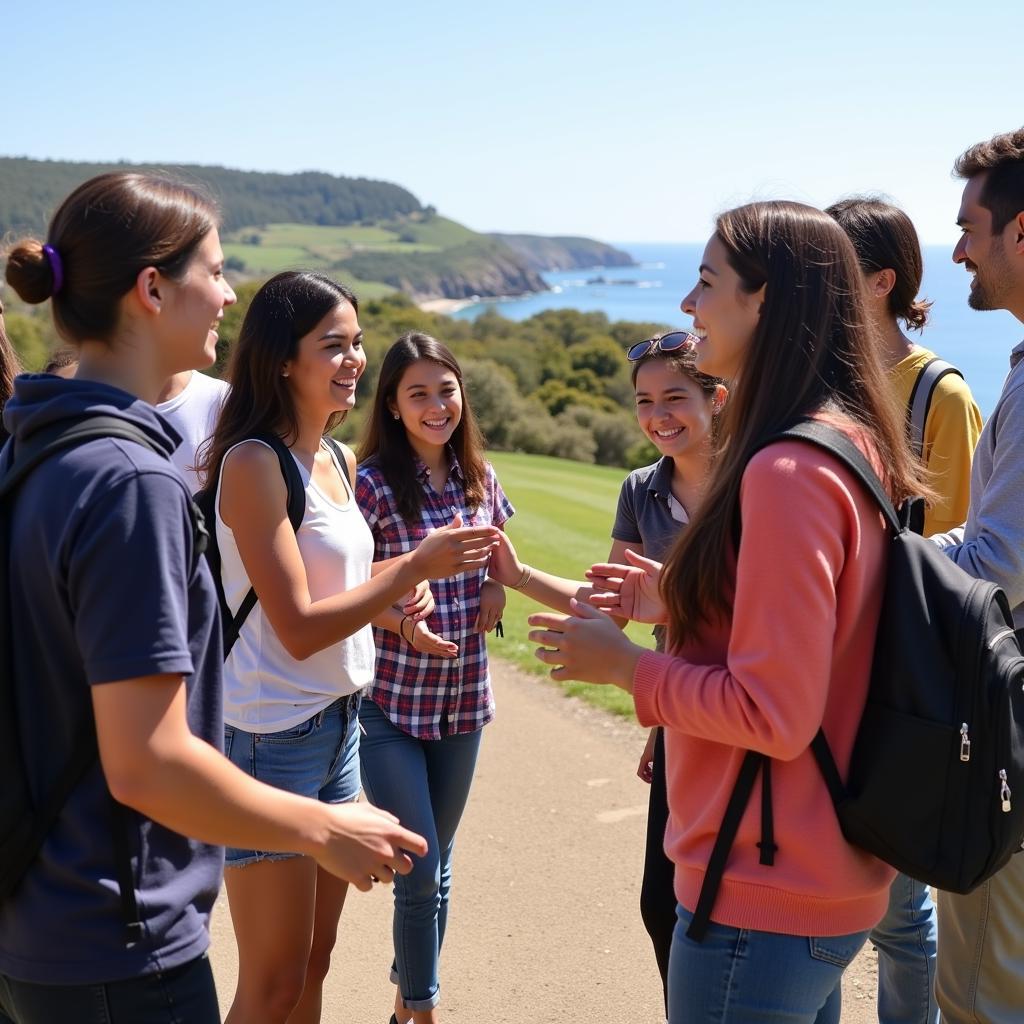 Students connecting with homestay families on the Sunshine Coast