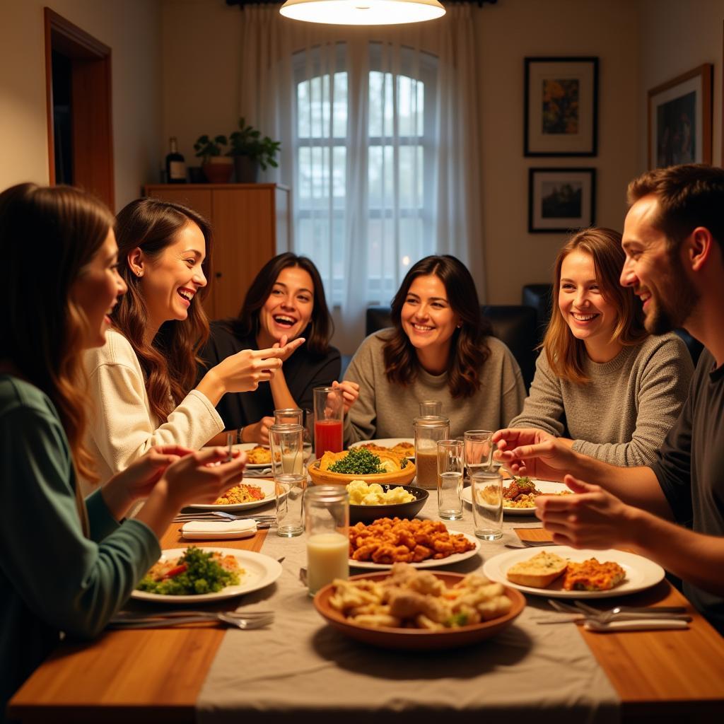 Authentic Spanish Homestay Family Dinner