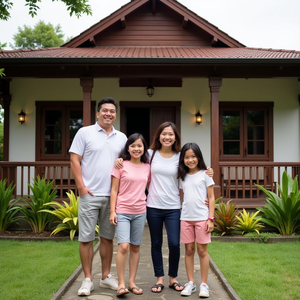 A warm Filipino family welcomes guests into their homestay in Baguio City