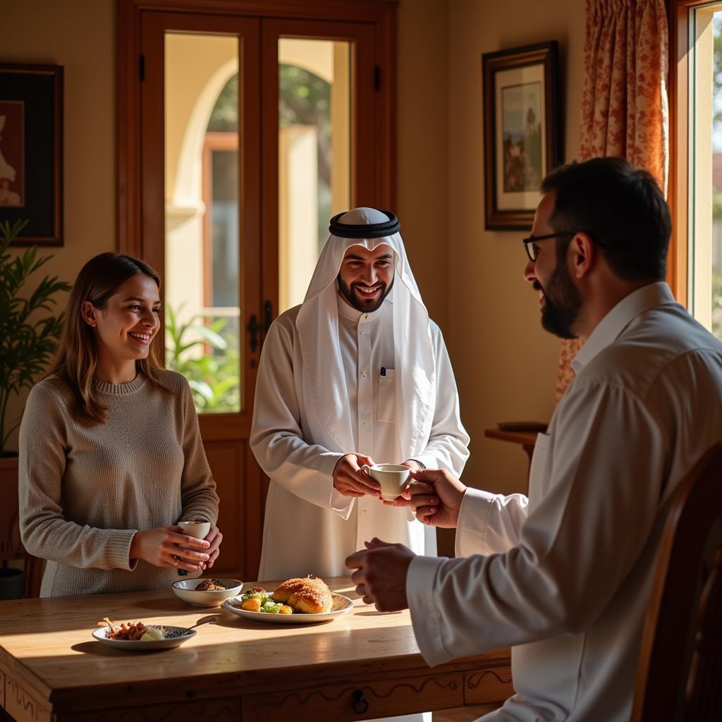 Bahraini Family Welcoming Guests into their Home