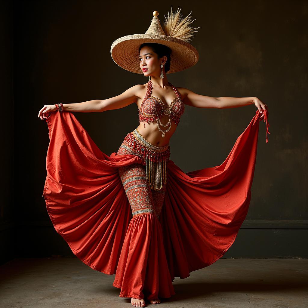 Balinese dance with a hint of Spanish flair.