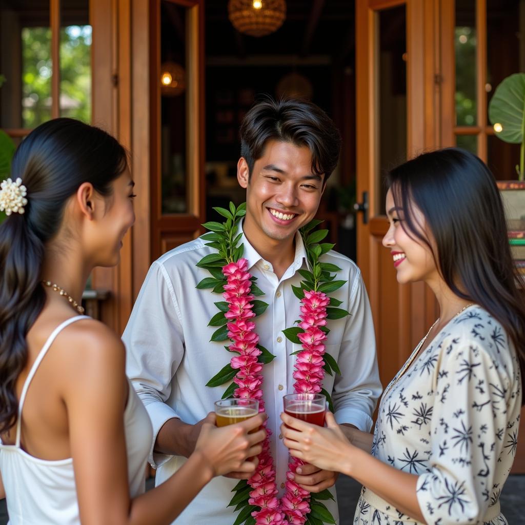 Warm welcome from a Balinese family at their homestay