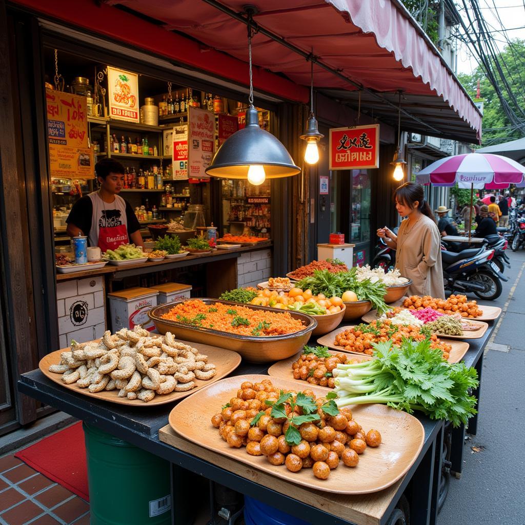 Delicious street food near a Bangkok homestay