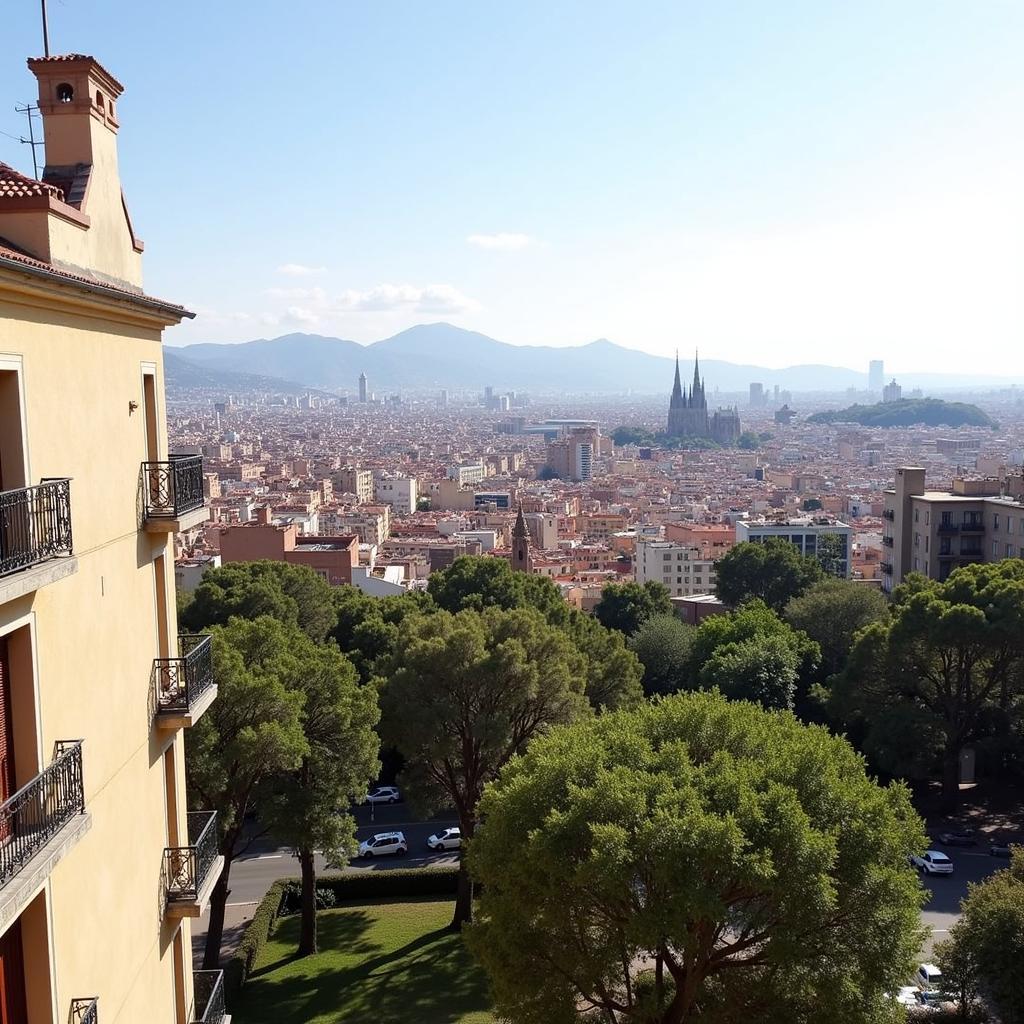 View of Barcelona Cityscape from a Datil Homestay