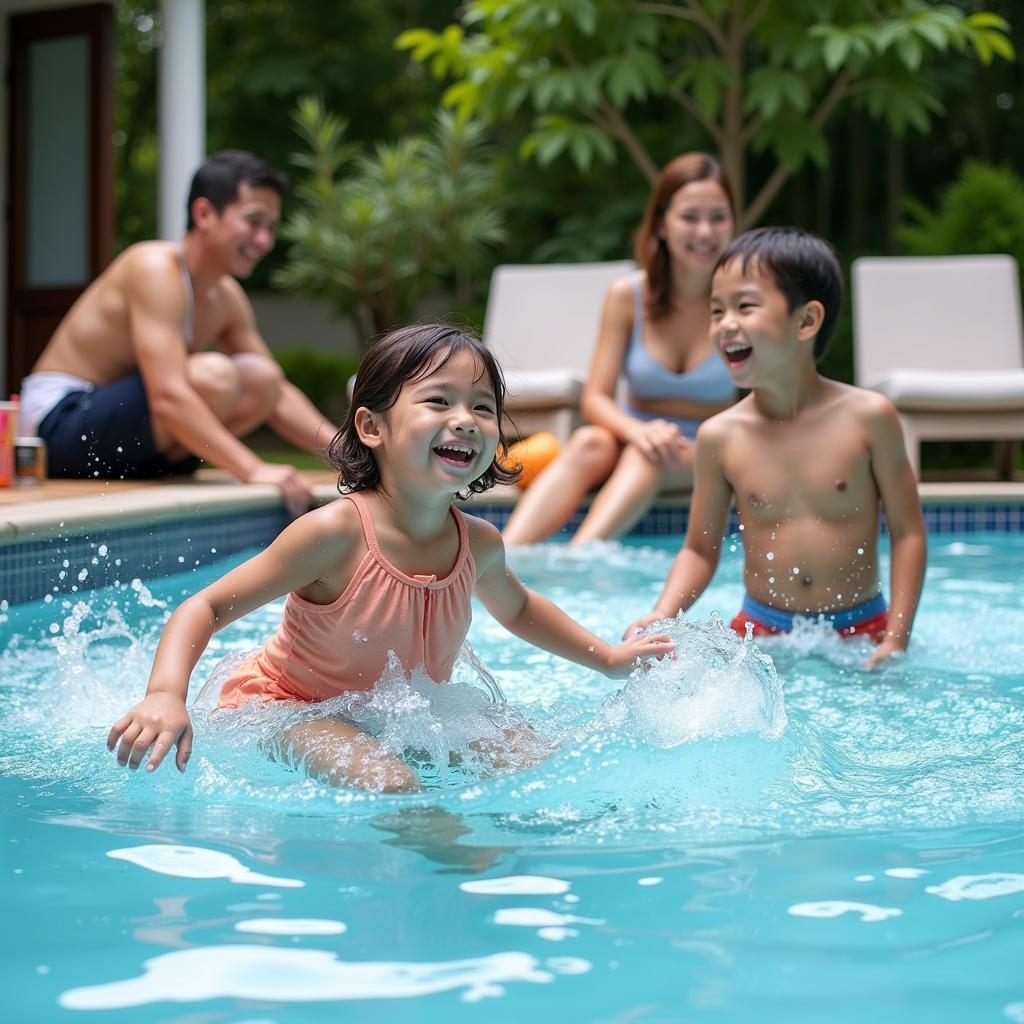 Family Fun at a Bentong Homestay Pool