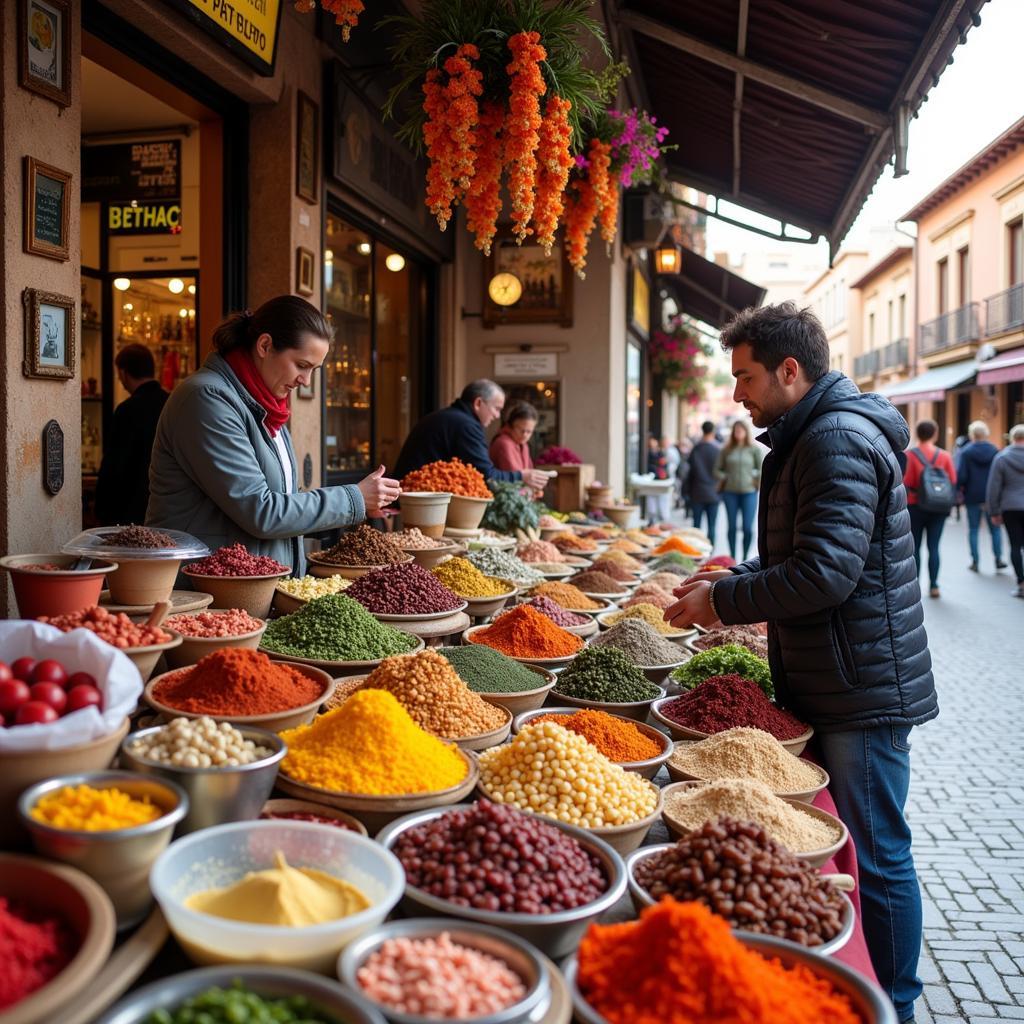 Exploring a local market during a Bethal Homestay in Spain