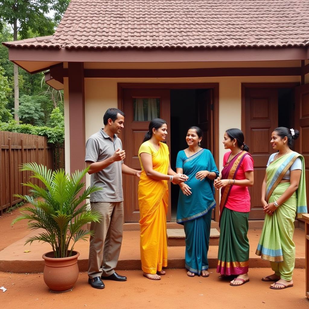 Kodava Family Welcoming Guests at Bhavani Homestay