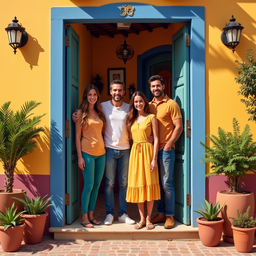 A Spanish family welcomes guests into their vibrant home for a bhujung homestay.