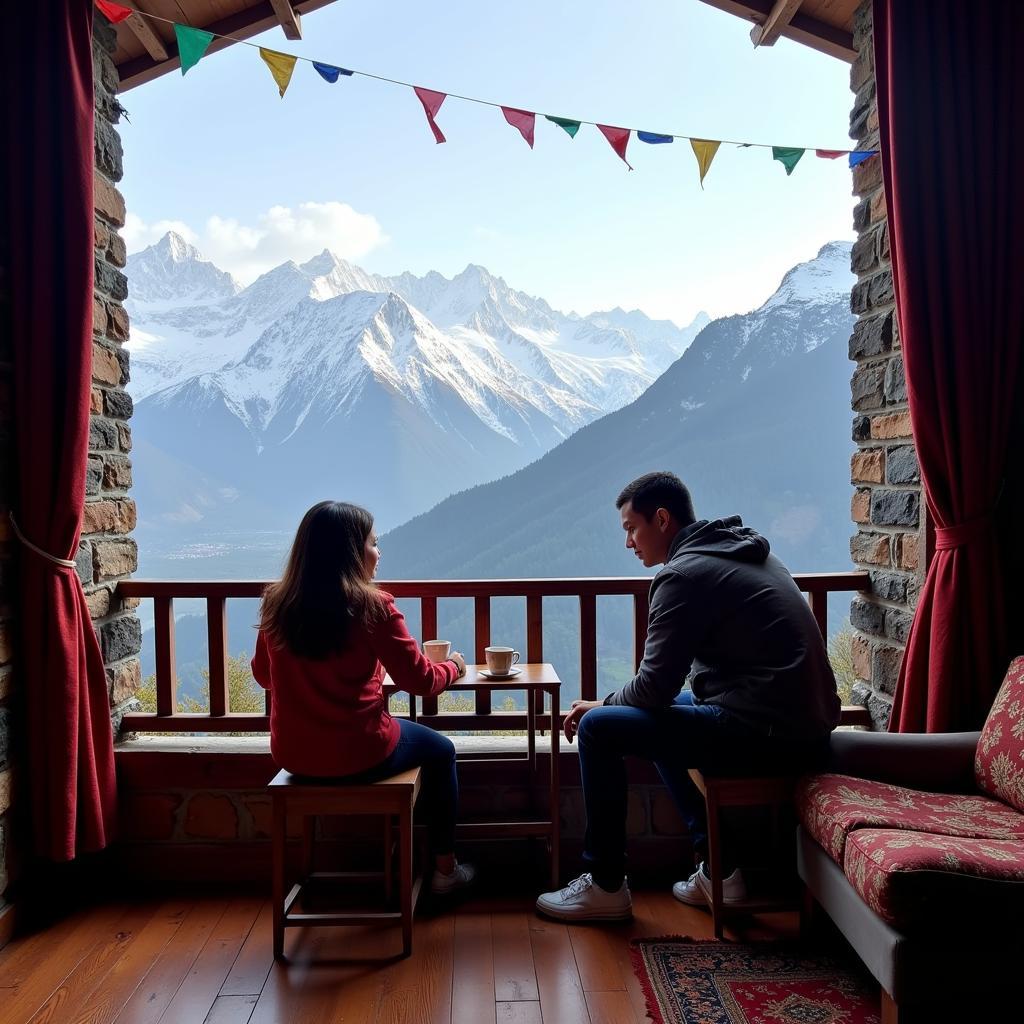 Homestay in Bir with stunning Himalayan view