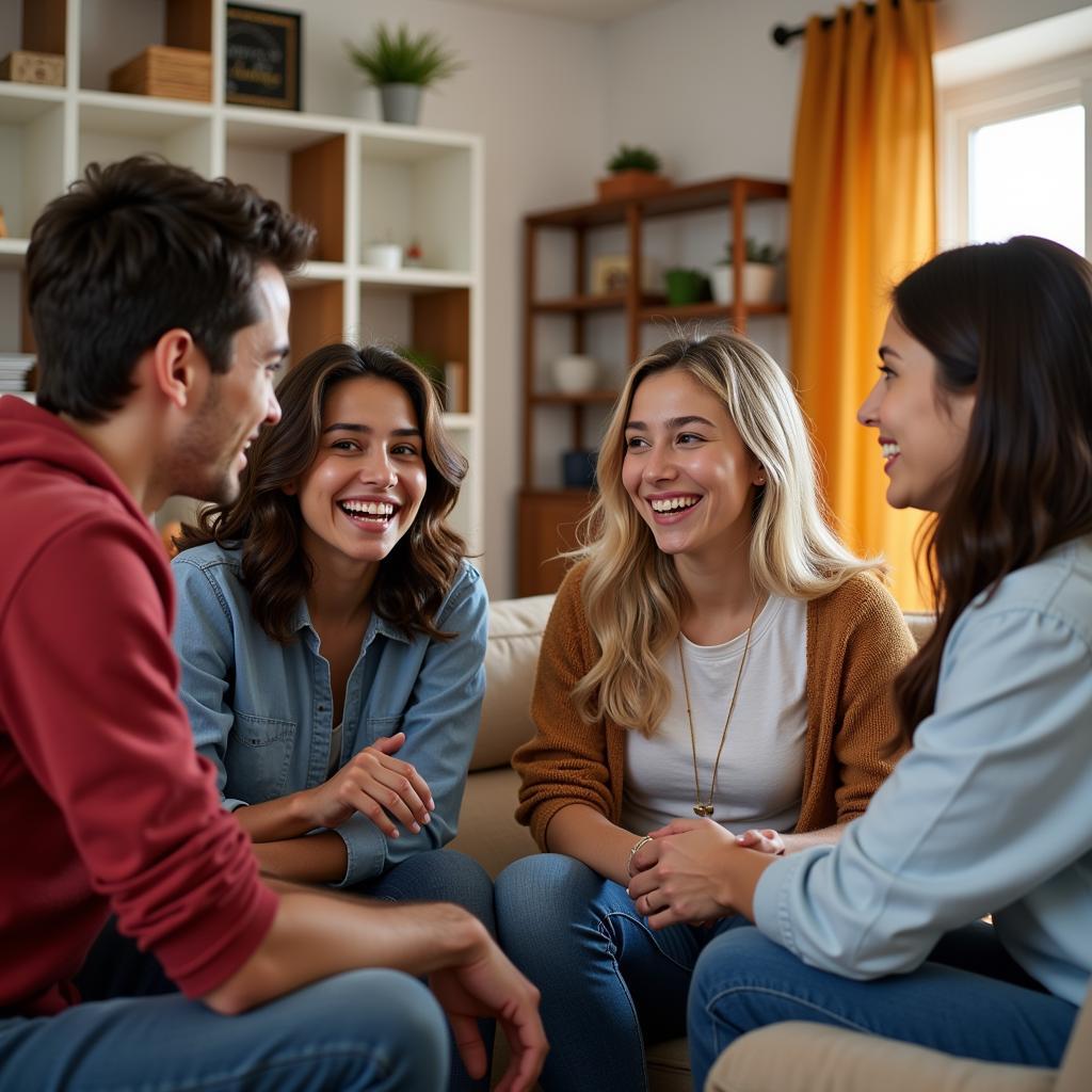 Students enjoying a homestay experience in a Spanish boarding school