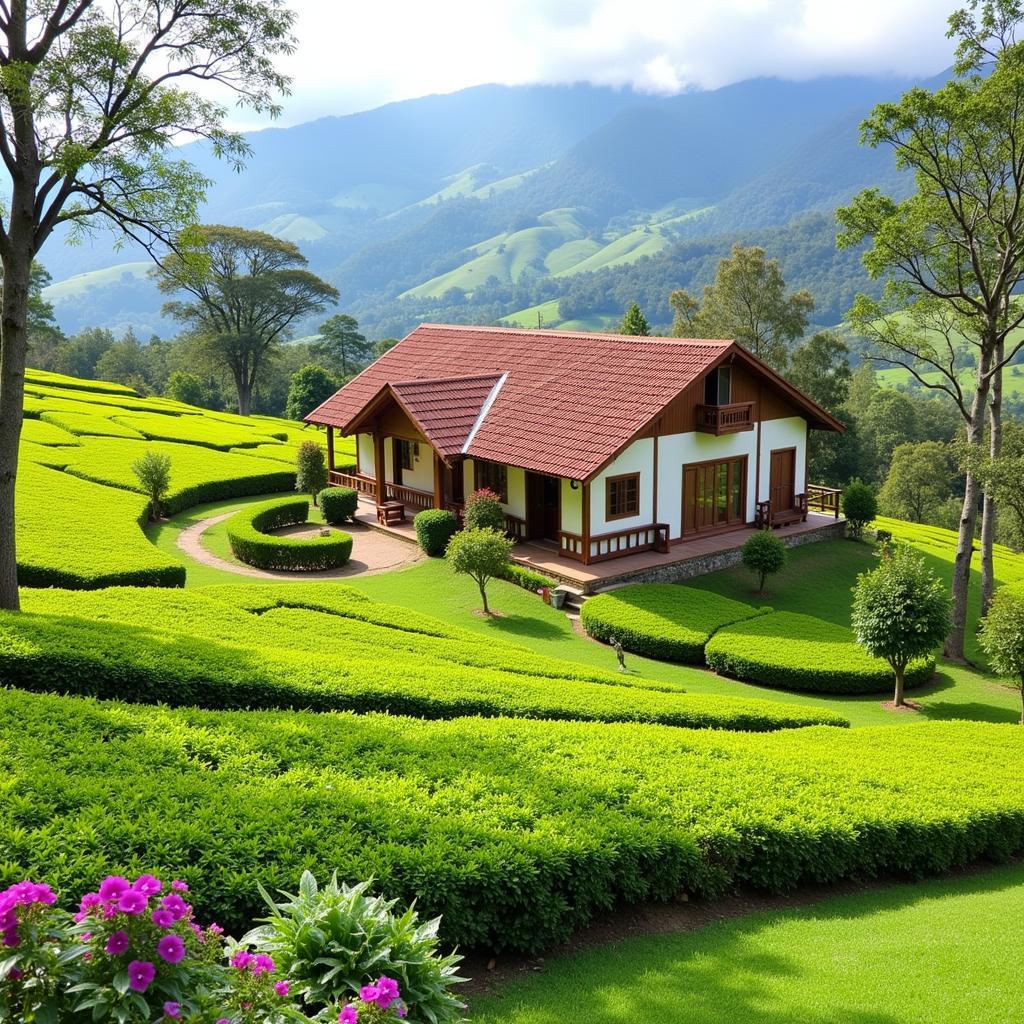 A cozy homestay nestled amidst the lush tea plantations of Munnar, offering breathtaking views and a tranquil escape.