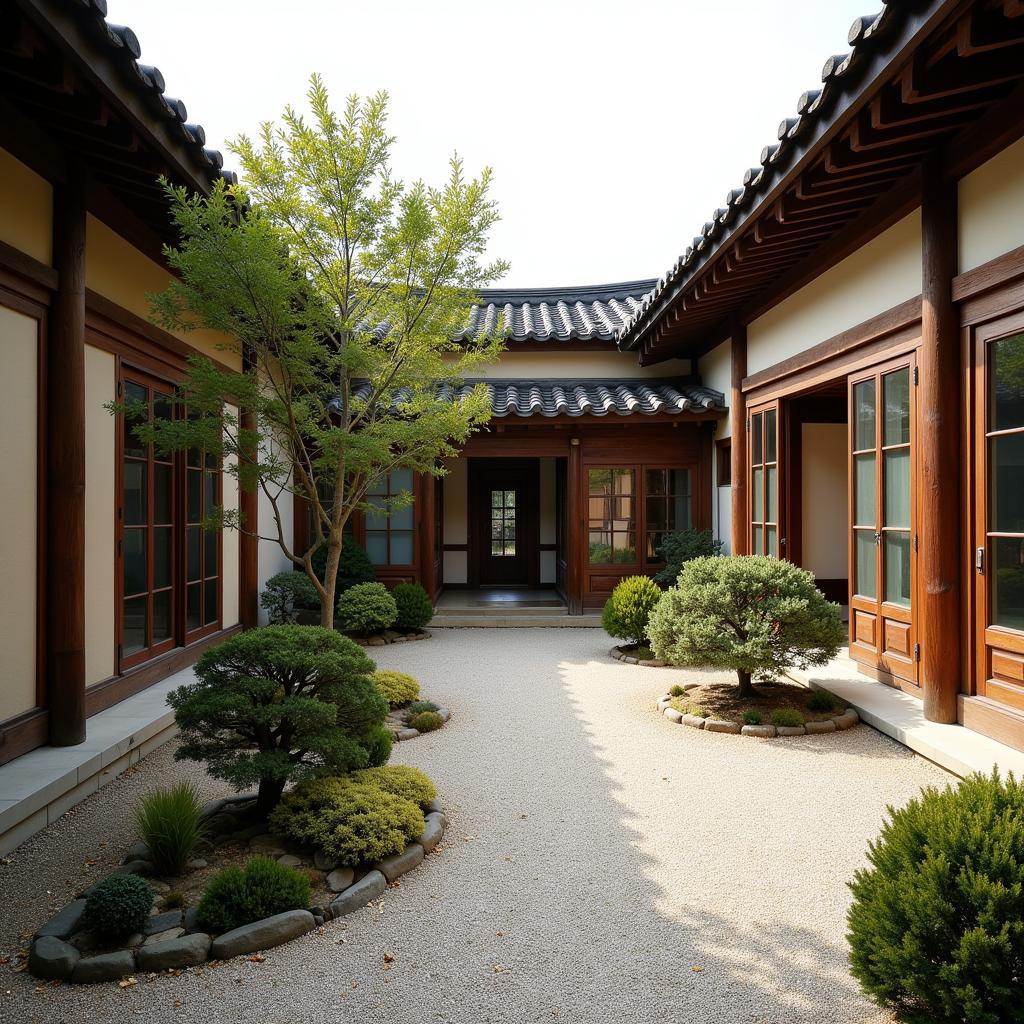 Tranquil Courtyard of a Bukchon Hanok Homestay