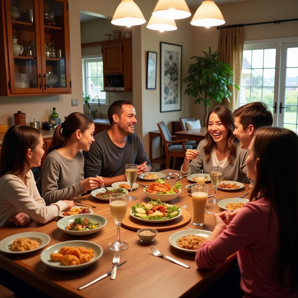 Family Dinner in a California Homestay