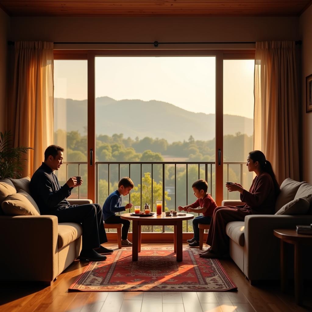 Family enjoying their stay at a Cameron Highlands homestay