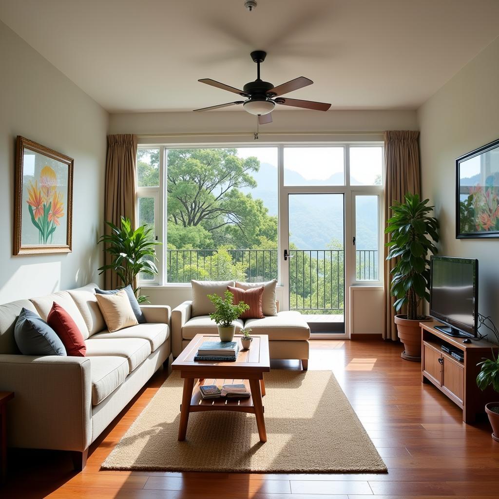 Cozy living room in a Cameron Highlands homestay