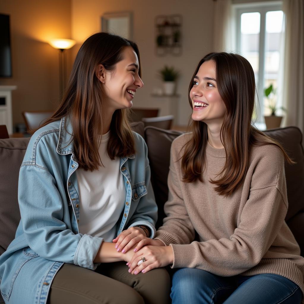 Homestay student and host interacting in Barrie