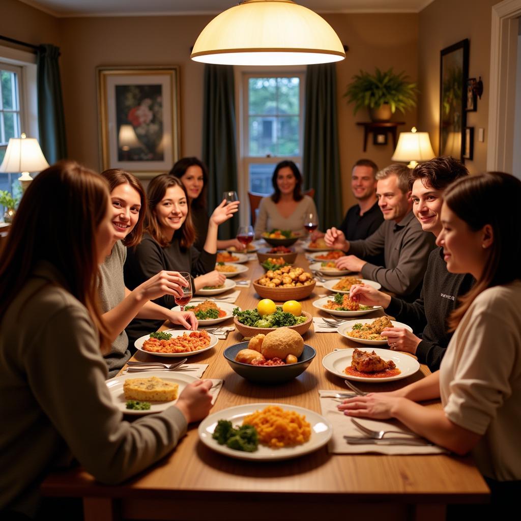 Family Dinner at a Chicago Homestay