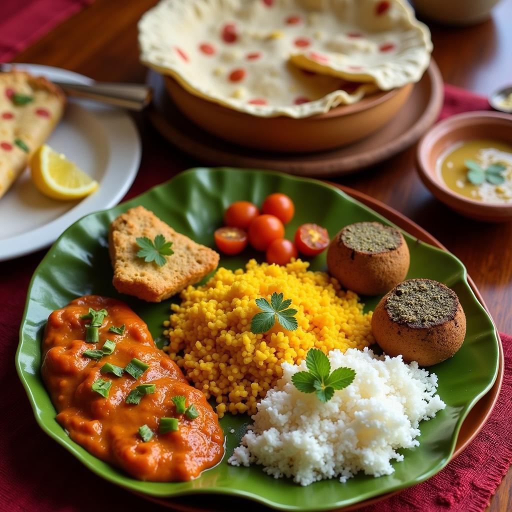 Enjoying a traditional meal at a Chikmagalur homestay