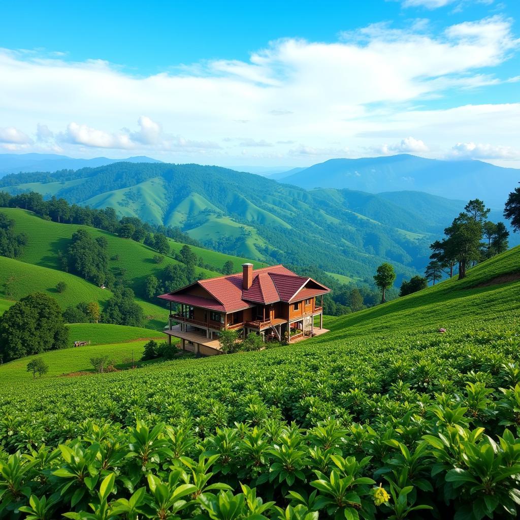 Scenic view of a coffee estate homestay in Coorg